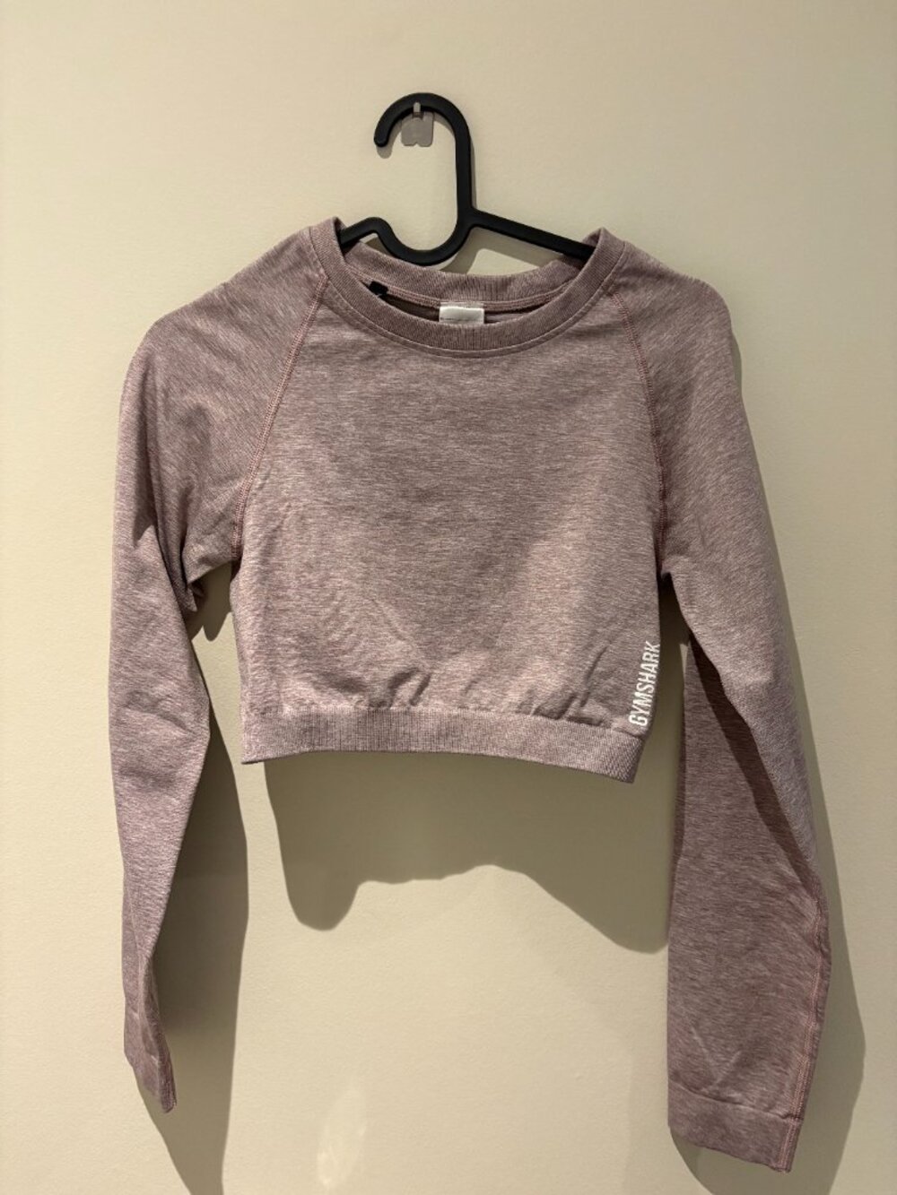 Gymshark Training Long Sleeve Crop Top Light Grey Marl